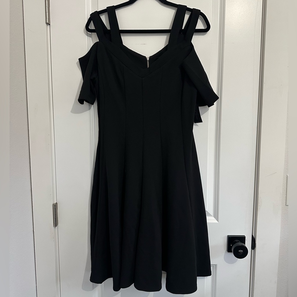 Fit and Flare Cold Shoulder Dress